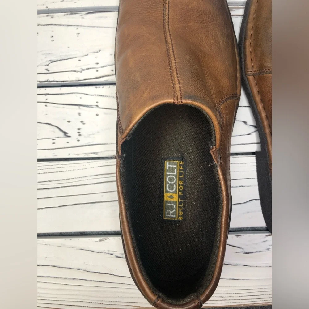 RJ Colt Finnley Distressed Leather Slip On Loafer Mens Size 10M - Picture 14 of 15